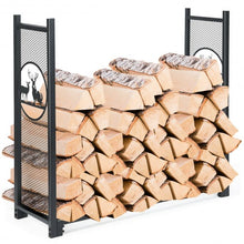 Load image into Gallery viewer, 4ft Heavy Duty Firewood Log Rack for Fireplace Stove Fire Pit
