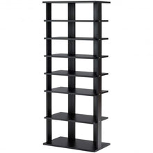 Load image into Gallery viewer, 7-Tier Dual Shoe Rack Free Standing Shelves Storage Shelves Concise-Black
