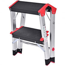 Load image into Gallery viewer, 2 Step Aluminum Ladder Folding Non-Slip Platform 330Lbs Load
