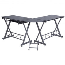 Load image into Gallery viewer, L-Shape Computer Desk with Glass Top
