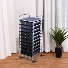 Load image into Gallery viewer, 10 Drawer Rolling Storage Cart Organizer-Black
