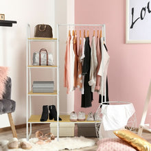 Load image into Gallery viewer, Clothes Rack Free Standing Storage Tower with Metal Frame-Natural
