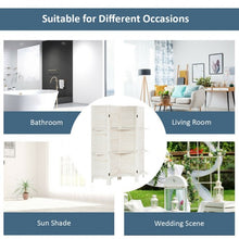 Load image into Gallery viewer, 4 Panel Folding Room Divider Screen with 3 Display Shelves-White
