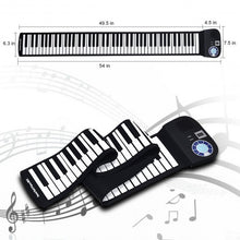 Load image into Gallery viewer, 88 Keys Midi Electronic Roll up Piano Silicone Keyboard for Beginners-Black

