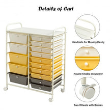 Load image into Gallery viewer, 15-Drawer Storage Rolling Organizer Cart-Yellow
