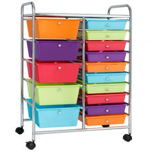 Load image into Gallery viewer, 15-Drawer Utility Rolling Organizer Cart Multi-Use Storage-Deep Multicolor
