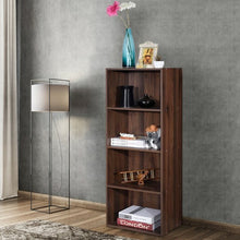 Load image into Gallery viewer, 4 Tier Open Shelf  Storage Display Cabinet-Walnut
