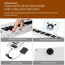 Load image into Gallery viewer, 2 in 1 Attachable Digital Piano Keyboard 88/44 Touch sensitive Key w/ MIDI-White
