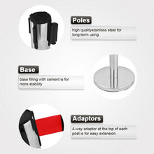 Load image into Gallery viewer, 6 Pcs Crowd Control Barrier Stanchion Posts Queue Belt
