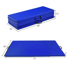 Load image into Gallery viewer, Gymnastics PU Mat  Thick Folding Panel Gym Fitness Exercise-Navy
