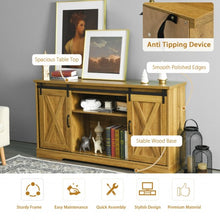 Load image into Gallery viewer, 59" TV Stand with Adjustable Shelf and Sliding Barn Door Cabinet-Golden
