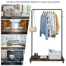 Load image into Gallery viewer, Industrial Pipe Style Rolling Garment Rack on Wheels
