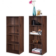 Load image into Gallery viewer, 4 Tier Open Shelf  Storage Display Cabinet-Walnut
