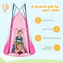 Load image into Gallery viewer, Kids Hanging Chair Swing Tent Set-Pink

