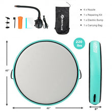 Load image into Gallery viewer, 40" Inflatable Round Gymnastic Mat Tumbling Floor Mat with Electric Pump-Green
