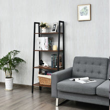 Load image into Gallery viewer, 4-Tier Ladder Shelf Bookcase Bookshelf Display Rack Plant Stand-Black
