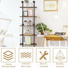 Load image into Gallery viewer, 6-Shelf Rustic Vintage Industrial Pipe Wall Shelf
