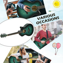 Load image into Gallery viewer, 40" Full Size Cutaway Acoustic Guitar Starter Guitarra Bundle Kit -Green
