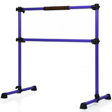 Load image into Gallery viewer, 4 ft Portable Ballet Freestanding Adjustable Double Dance Bar-Purple
