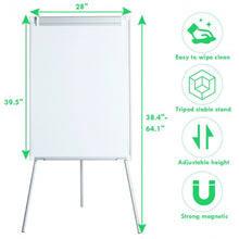 Load image into Gallery viewer, 40" x 28" Dry Erase Height Adjustable Tripod White Board Easel
