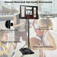 Load image into Gallery viewer, Height Adjustable Portable Shatterproof Backboard Basketball Hoop
