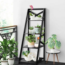 Load image into Gallery viewer, 4-Tier Wood Display Storage Bookshelf-Black
