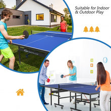 Load image into Gallery viewer, 9' x 5' Foldable Table Tennis Table with Quick Clamp Net and Post Set
