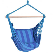 Load image into Gallery viewer, 4 Color Deluxe Hammock Rope Chair Porch Yard Tree Hanging Air Swing Outdoor-Blue
