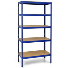 Load image into Gallery viewer, 71" Heavy Duty Steel Adjustable 5 Level Storage Shelves-Blue
