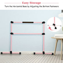 Load image into Gallery viewer, 4 ft Portable Ballet Freestanding Adjustable Double Dance Bar-Pink
