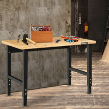 Load image into Gallery viewer, 48" Adjustable Height Bamboo Steel Frame Workbench
