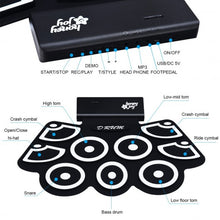 Load image into Gallery viewer, Electronic Silicone Rechargeable Drum Set with Pedals Sticks
