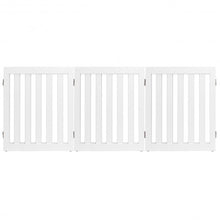 Load image into Gallery viewer, 24'' Folding Standing 3 Panels Wood Pet Fence-White
