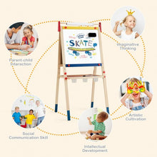 Load image into Gallery viewer, All-in-One Wooden Height Adjustable Kid's Art Easel

