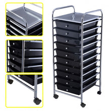 Load image into Gallery viewer, 10 Drawer Rolling Storage Cart Organizer-Black
