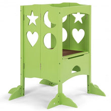 Load image into Gallery viewer, Folding Kids Kitchen Counter Step Stool-Green
