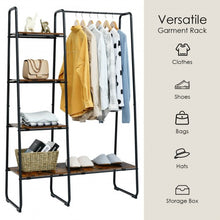 Load image into Gallery viewer, Clothes Rack Free Standing Storage Tower with Metal Frame
