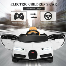 Load image into Gallery viewer, 12V Licensed Bugatti Chiron Kids Ride on Car with Storage Box and MP3-White
