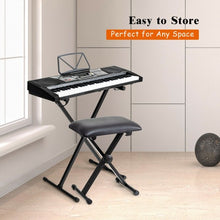 Load image into Gallery viewer, 61 Key Electronic Keyboard Piano Set with Stand Bench Headphones
