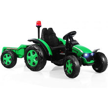 Load image into Gallery viewer, 2 in 1 Electric 12V Kids Ride on Car Tractor w/Remote Control LED Light Horn-GN
