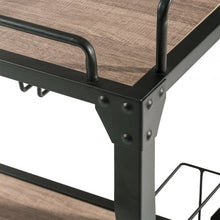 Load image into Gallery viewer, 2 Tier Wood Kitchen Island Rolling Bar Serving Cart
