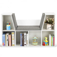 Load image into Gallery viewer, 6-Cubby Kid Storage Bookcase Cushioned Reading Nook

