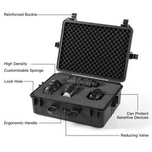 Load image into Gallery viewer, Weatherproof Shockproof Camera Lens Box w/ Customizable Foam
