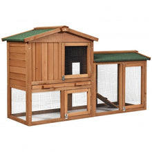 Load image into Gallery viewer, 58" Weatherproof Wooden Rabbit Hutch
