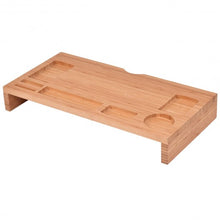 Load image into Gallery viewer, Bamboo Monitor Stand Riser Storage Laptop Desktop
