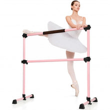 Load image into Gallery viewer, 4 ft Portable Ballet Freestanding Adjustable Double Dance Bar-Pink

