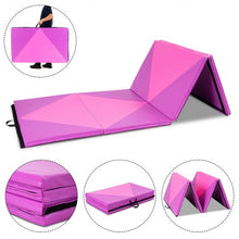 Load image into Gallery viewer, 4" x 10" x 2" Gymnastics Mat Folding Portable Exercise Aerobics Fitness-Purple
