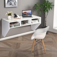 Load image into Gallery viewer, Wall Mounted Floating Computer Table Desk Storage Shelf-White
