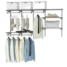 Load image into Gallery viewer, 3 to 6 ft Wall-Mounted Closet System Organizer Kit with Hang Rod -Gray
