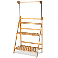 Load image into Gallery viewer, 3 Tiers Bamboo Hanging Folding Plant Shelf Stand
